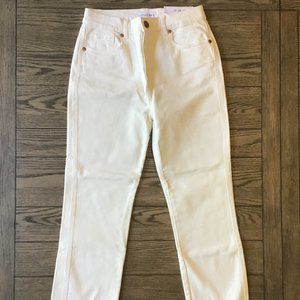 NWT Loft Chewed Hem High Rise Slim Pocket Straight Crop Jeans